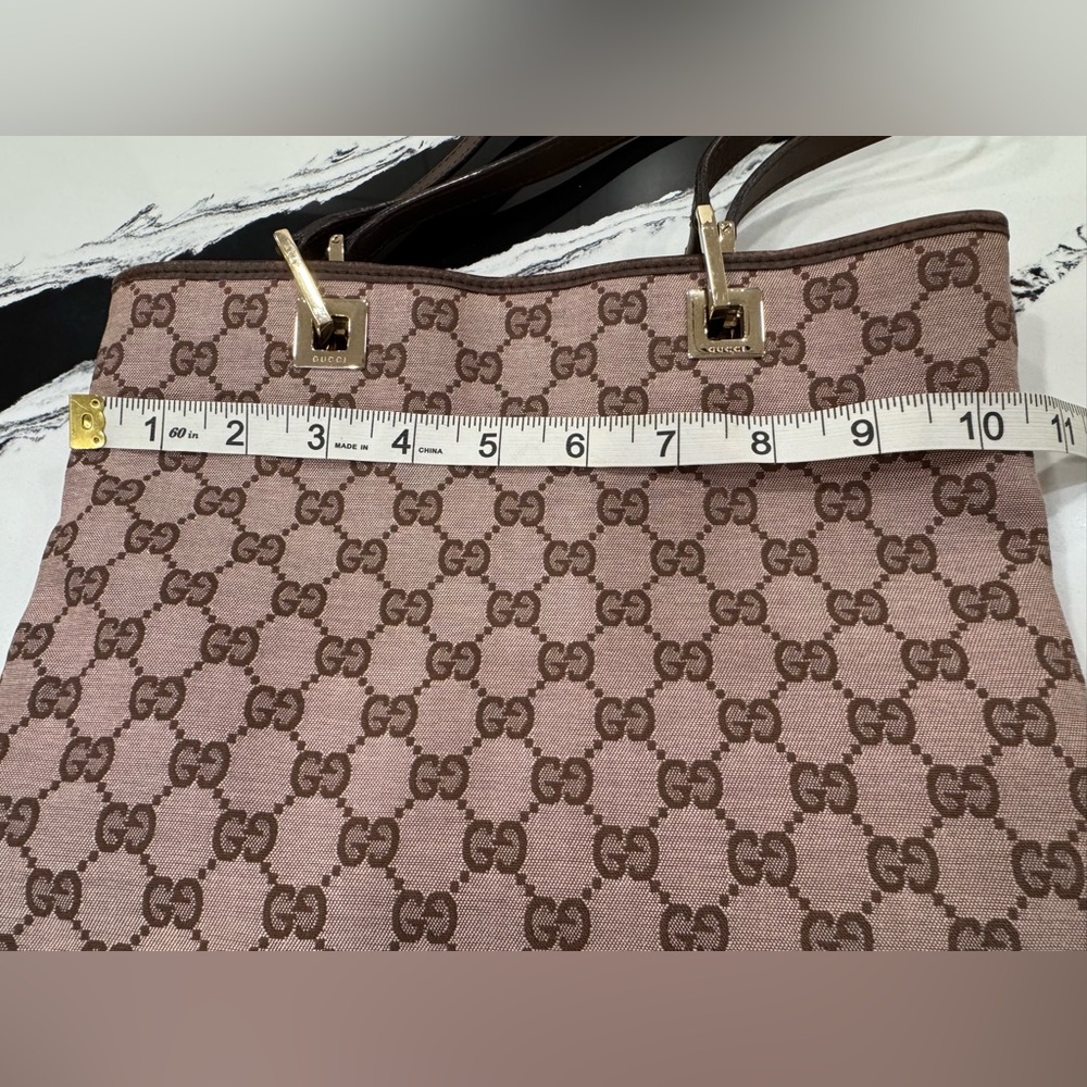 Gucci GG Canvas Brown Tote Bag – Vintage Made in Italy - Picture 14 of 16